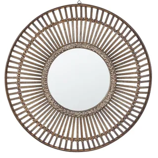 Beliani Wandspiegel BLASITO 66 cm 66 cm Bambusholz Braun