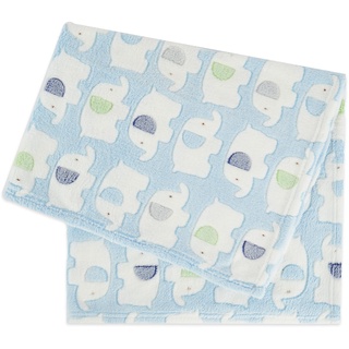 Bieco Babydecke Jungen Blau Elefanten | Baby Decke | Kuscheldecke Baby | Baby Blanket | Tagesdecke Kinder Jungen | Buggy Decke | Baby Kuscheldecke | Kissen | Decke Baby| Flauschige Fleecedecke