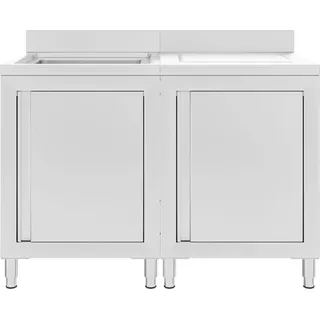 vidaXL Gastro-Spülenunterschrank Edelstahl 120x60x96 cm - Silber