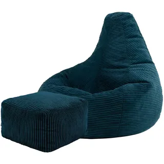 icon Sitzsack Dalton mit Hocker , Dunkelgrün , Textil , 200 L , Freiform , 82x76x82 cm , Hergestellt in Deutschland , Wohnzimmer, Sessel, Sitzsäcke, XXL Sitzsäcke