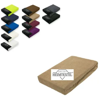 EXKLUSIV HEIMTEXTIL Frottee Spannbettlaken Marke 70 x 140 cm 80% Baumwolle, 20% Polyester Öko - Tex Zertifiziert, Markenqualität, Matratzenhöhe bis 10 cm, Sand