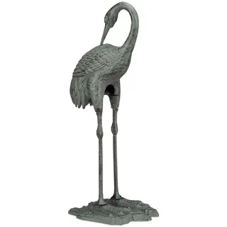 Relaxdays Dekofigur Kranich , Metall , 32x72x22 cm , Dekoration, Dekofiguren & Skulpturen, Dekotiere