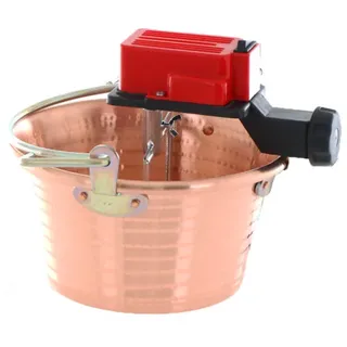 Elektrischer Rührtopf für Polenta NuovaFac Cuoca Automatica aus gehämmertem Kupfer, Flachboden 4L - 5W