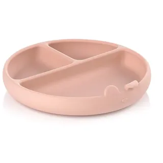 Jané Baby BLW Teller, mit Fächern und Saugnapf, BPA frei, Silikon, kompatibel mit Sterilisatoren, Mikrowelle, Ofen, Farbe Rosa