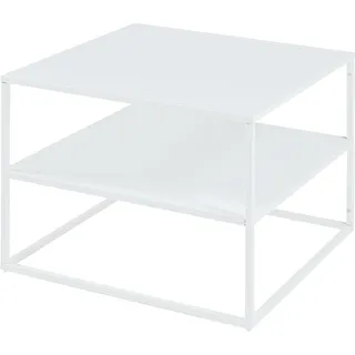 [en.casa] Couchtisch Solund mit Ablage 60x60x45 cm Weiß, matt