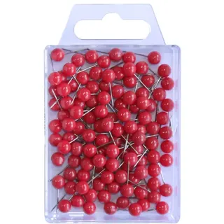 Wedo 56102 Markierungsnadeln (Rundkopfnadeln, Nadellänge 16 mm, Kopfdurchmesser 6 mm) 100 Stück,