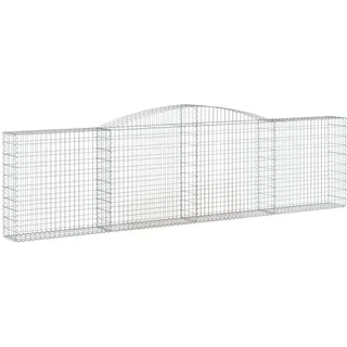 vidaXL Gabione mit Hochbogen 400x30x100/120 cm Verzinktes Eisen