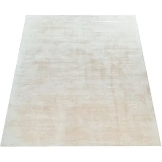 Paco Home Teppich »Glori 330« rechteckig 9 mm Höhe Handweb, Kurzflor, 100% Viskose, handgewebt, mit leichtem Schimmer, beige
