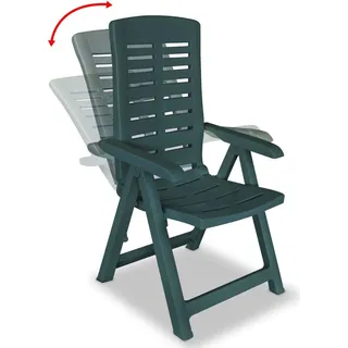 vidaXL Verstellbare Gartenstühle 2 Stk. Kunststoff Grün - Grün
