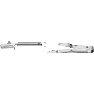 WMF Profi Plus Kartoffelschäler Pendelklinge 19 cm, Pendelschäler einschneidig & Gourmet Spargelschäler 17 cm, Gemüseschäler, Cromargan Edelstahl, spülmaschinengeeignet