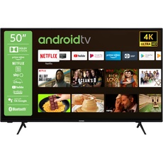 TELEFUNKEN XU50AJ610 50 Zoll Fernseher/Android Smart TV (4K UHD, HDR Dolby Vision, LED, Triple-Tuner, WLAN, Bluetooth, Google Assistant) [2022], schwarz