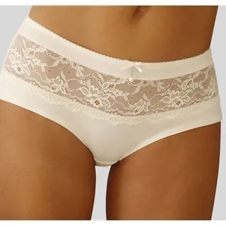 Panty LASCANA "Nina", Damen, Gr. 40/42, beige (creme), Obermaterial: 80% Polyamid, 20% Elasthan, Unterhosen Panty, mit transparenter Spitze vorne, als Dessous-Set kombinierbar, Topseller