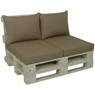 GO-DE Palettenkissen 80 x 60 x 12 cm beige 2-tlg.