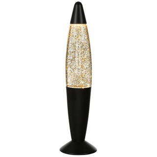 Easylight Lavalampe Schwarz Gold Glitter 36 cm G9 Retro Tischleuchte Stimmungslicht Glitterlampe TIMMY