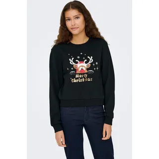 Only Weihnachtssweatshirt Sweatshirt Merry Christmas Deer Schwarz S