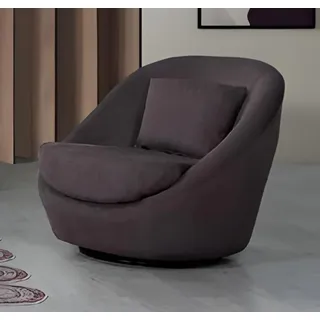 Modern Lounge Sessel Drehbar Polster Design Braun Relaxsessel Wohnzimmer Komfort - Braun