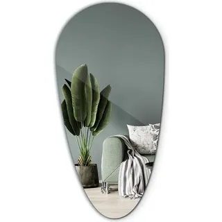 Wandspiegel In Unregelmäßiger Spiegel Tropfen – Bad und Schlafzimmer Deko – Spiegel Tropfenförmiger Boho Form – 45 cm x 90 cm