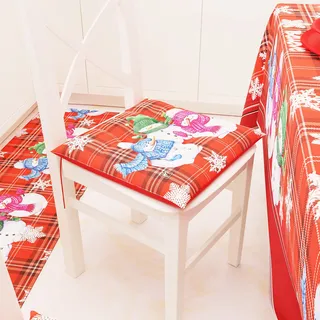 PETTI Artigiani Italiani - Kissen für Stuhl, Weihnachten, Stuhlkissen, 4 Punkte, Set mit 6 Stück, Stuhlkissen aus Mikrofaser mit Bändern, Figuren-Design, 100% Made in Italy