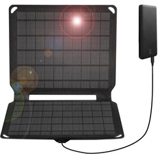 Bild von 10 W tragbares Solarpanel-Ladegerät ,wasserdichtes IP67 faltbares Solarpanel mit USB-Anschluss kompatibel mit iPhone Xs/X/8/7,iPad,Camping,Rucksackreisen,E-10,E-10W,Fold: 7.6x 8.8x 0.7 inch