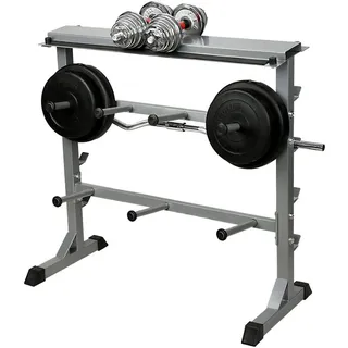 CCLIFE Hantelablage Hantelständer Max.400Kg Hantelbaum silber