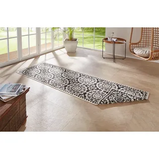 HANSE Home Läufer "Jardin" rechteckig 5 mm Höhe Wendeteppich, In-& Outdoor, Vintage, Balkon, Garten, Wohnzimmer, Flur, schwarz, creme