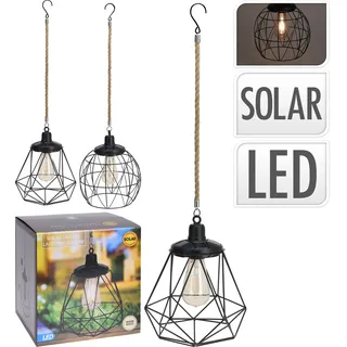 Solar-Gartenleuchte, hängend, quadratisches Design - Silber