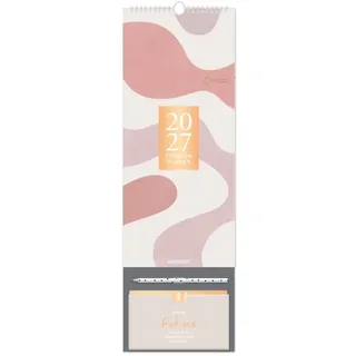 Grafik-Werkstatt Premium Paarplaner 2027 für 2-3 Personen – Wandkalender 20x61 cm mit Aufgaben, motivierenden Mottos, Monatsübersicht, Feiertagen & Schulferien