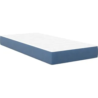Bettmatratze mit Matratze Blau 100 x 200 cm Stoff - Blau