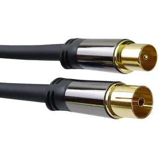 PremiumCord HQ-Verbindungskabel der TV-Antenne, M/F, 75 Ohm (135 dB), 4X geschirmt, Metallverbinder, Länge 5 m