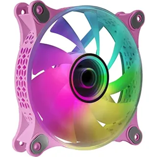 Mars Gaming MF-3D Rosa, ARGB 360° 12cm Lüfter, 3D Infinity Mirror, Anti-Vibrationssystem, Ultra-Leise, Voll Kompatibel