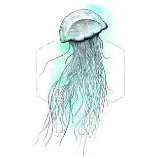 KOMAR Wandbild Jellyfish Watercolor 40 x 50 cm