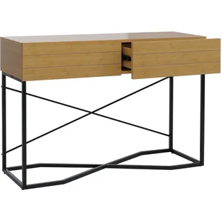 MCW Konsolentisch P47 Melamin Industrial 81x120x40cm Bambus-Optik
