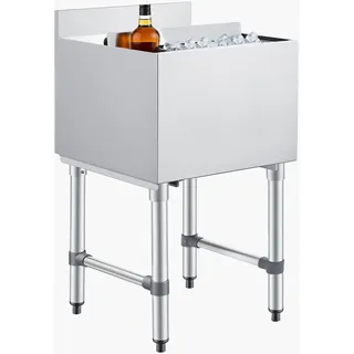 Vevor Eisbehälter, 48,3 cm, Edelstahl-Eistruhe mit Schiebedeckel, Flaschenhaltern, Kühlwagen, Cocktail-Einheit für Bar, Restaurant Pub, NSF-zertifiziert