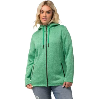 Ulla Popken, Damen, große Größen, Strickfleece-Jacke, Kapuze, Reißverschlusstaschen