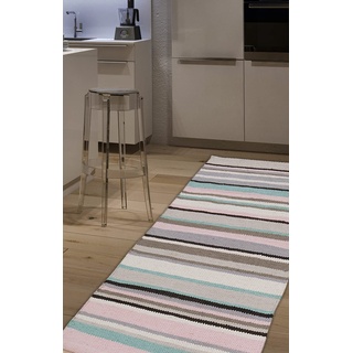 ABC Teppich aus Baumwolle Casablanca Stripes Pink 55 x 140