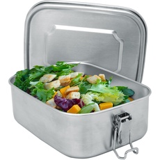 NERTHUS FIH 940 Lunchbox aus Edelstahl, 800 ml, luftdicht, leicht, wiederverwendbar und leicht zu reinigen, Rostfreier Edelstahl