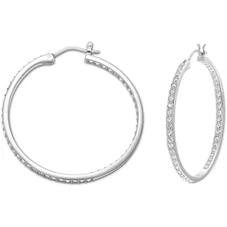 Swarovski Creolen Sommerset Weiß rhodiniert