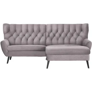 Stylife Ecksofa , Grau, Lila , Holz , Buche , vollmassiv , Uni , Ottomane rechts, L-Form , 237x165 cm , Typenauswahl, Stoffauswahl, seitenverkehrt erhältlich, Rücken echt, Armteil links, Armteil rechts , Wohnzimmer, Sofas & Couches, Wohnlandschaften, Ecksofas