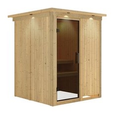 KARIBU Sauna »Ogershof«, für 3 Personen, ohne Ofen - beige