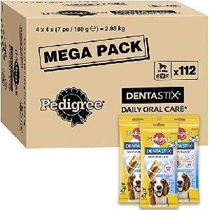 112x Pedigree DentaStix Daily Oral Care Zahnnpflegesnack für mittelgroße Hunde (10-25 kg) um 17,28 € statt 24,99 €