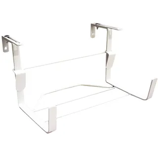 Louis Moulin Blumenkastenhalter, Eisen, flach, verstellbare Befestigungen, 35 x 18 cm, Weiß