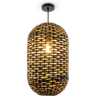 Paco Home KAGLONG 1-flg. Ø 30 cm Rattan schwarz