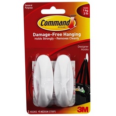3M Command Designer Hooks Medium 2-Pack