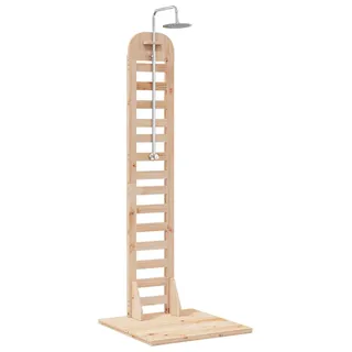 vidaXL Gartendusche 223 cm Massivholz Kiefer und Edelstahl Natur - Braun