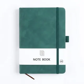 Carehabi Notizbuch A5 Liniert Leder Notizblock With 200 Blatt 80GS Hardcover Notebook Tagebuch für Erwachsene Büro Schule Arbeit Frauen Männer - Dunkelgrün