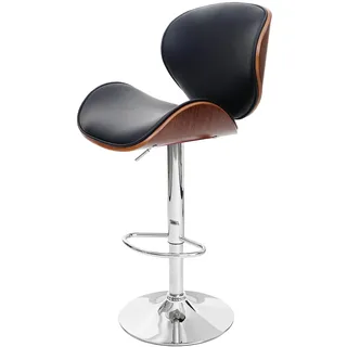 Mendler Barhocker Foxrock Holz Bugholz Retro-Design 0 x 0 cm Schwarz