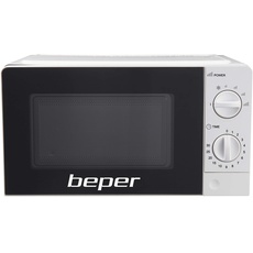 BEPER BF.570 Mikrowelle 20 Liter ohne Grill, Aluminium, 20 liters, Schwarz und Weiß