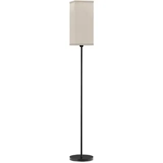 Homcom Moderne Stehlampe mit Kunstleinen-Schirm, Fußschalter, für Wohnzimmer Schwarz , Kunststoff , E27 , 25x161.5x25 cm , Lampen & Leuchten, Innenbeleuchtung, Stehlampen