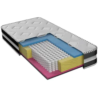 Boxxx Taschenfederkernmatratze , Weiß , Textil , H2 + H3 , 120x200 cm , Oeko-Tex® Standard 100 , wendbar, atmungsaktiv, alternative Größen erhältlich, Wendematratze , Schlafzimmer, Matratzen