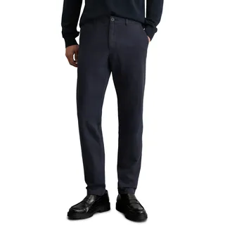 Chinohose MARC O'POLO "Osby", Herren, Gr. 34, Länge 32, schwarz navy, Twill, Obermaterial: 97% Baumwolle, 3% Elasthan, unifarben, lang, Hosen Chinohose, tapered Fit, Bio-Baumwolle